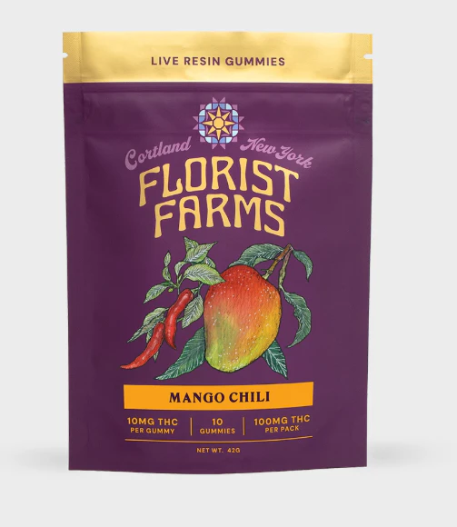 Florist Farms - Florist Farms | Edibles | Live Resin Gummies | Mango Chili | 10mg x 10pk | 100mg | Main Image
