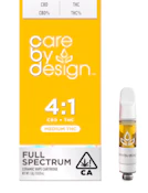 Care By Design - Cartridge - 4:1 CBD:THC - Full Spectrum - 1g