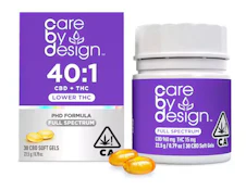 Care By Design - Soft Gels - 40:1 CBD:THC - Full Spectrum - 30ct