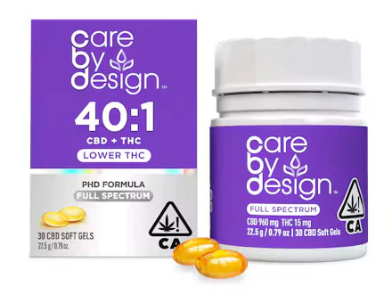Care By Design - Care By Design - Soft Gels - 40:1 CBD:THC - Full Spectrum - 30ct Main Image
