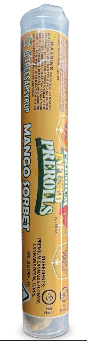Treesap - OK - Treesap - Infused Preroll - Mango Sorbet - Preroll - 2.4G Main Image