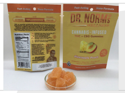 DR. NORM'S - [Dr. Norm's] Gummies - 100mg - Livewell Gummies Pineapple Peach