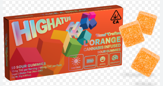 HIGHATUS - [Highatus] Sour Gummies - 100mg - L'Orange (S)