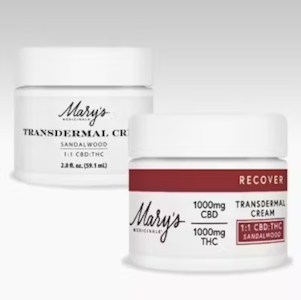 MARY'S MEDICINALS - [Mary’s Medicinals] Topical - 1000mg - 1:1 Transdermal Cream - Sandalwood Recover