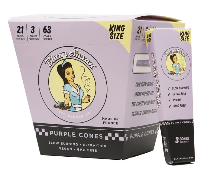 Blazy Susan - Blazy Susan Purple Paper Cones King Size (3) Main Image