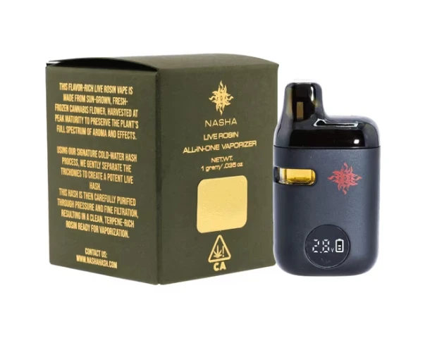 NASHA - Nasha | Sour Peaches | 1g AIO Live Rosin Vape Indica Main Image