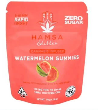 Hamsa Edibles - Hamsa |Watermelon zero sugar |100mg THC Certified Kosher Nano Gummies Main Image