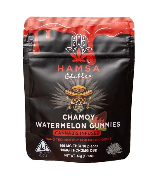 Hamsa Edibles - Hamsa |Promo Chamoy Watermelon | 100mg THC-Certified Kosher Gummies Main Image
