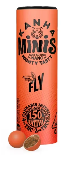 KANHA - KANHA |FLY | Minis | 2:1 THC:THCv NANO Sativa 150mg (25 Units x 4mg THC : 2mg THCv) Chocolate Main Image