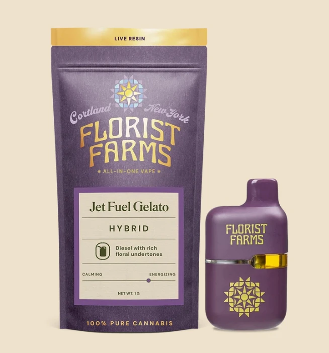 Florist Farms - E25 Florist Farms Jet Fuel Gelato Live Resin Vape 1g Main Image
