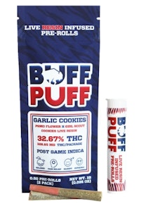 Buff Puff - B50 Buff Puff Garlic Cookies Live Resin Infused Pre Roll 2pk .5g