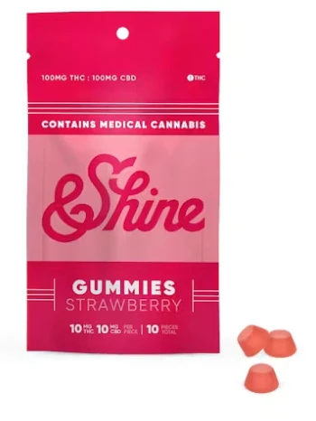 &SHINE - Strawberry Gummy (1:1 THC:CBD)- 200mg THC | Shine Main Image