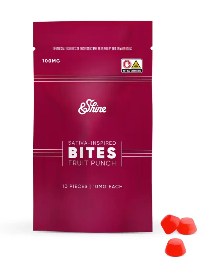 &SHINE - Fruit Punch Gummy (Sativa)- 100mg THC | Shine Main Image