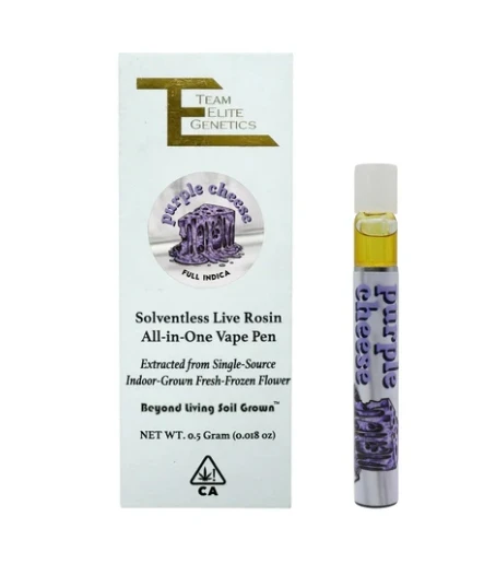 Team Elite Genetics - Team Elite Genetics - Disposable - Solventless - Purple Cheese - .5g Main Image