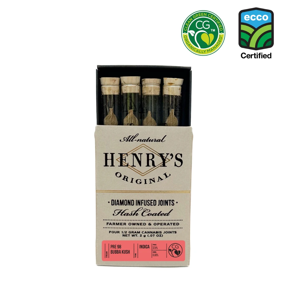 Henry's Original - Henry's Original| PRE 98 BUBBA KUSH | Infused Preroll |2g (4ct), Main Image