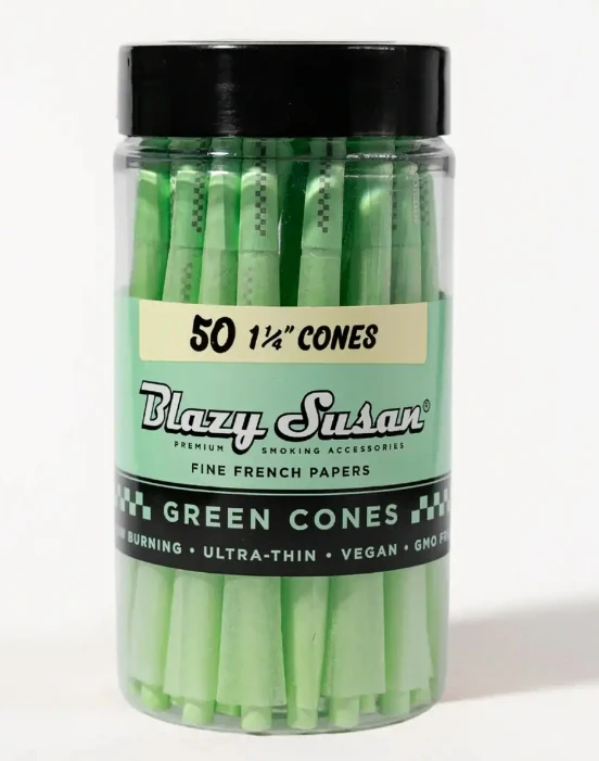 Blazy Susan - Blazy Susan Green Cones- Shorty Sized Pre-Rolled 1 1/4 (50 Count)  Main Image