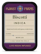 Florist Farms - Biscotti - Live Resin Infused .5g Preroll - 5pk