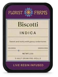 FLORIST FARMS - Florist Farms - Biscotti - Live Resin Infused .5g Preroll - 5pk