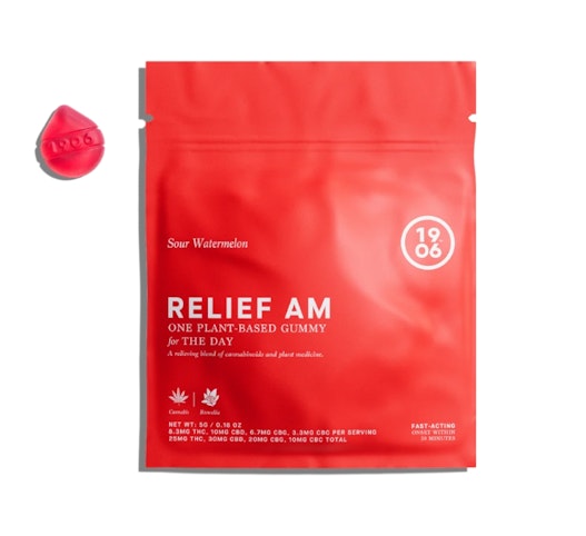 1906 - 1906 - Sour Watermelon (Relief AM) - Hybrid | Plant Based THC, CBD, CBG, CBC (Gummy) - 5.0g | 1906    -qq8