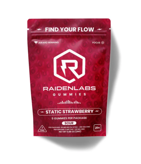 Raiden Labs - Raiden Labs- Static Strawberry (50mg/250mg- THC/CBG) Main Image