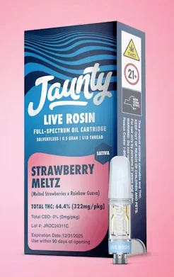 Jaunty - C18 Jaunty Strawberry Meltz Live Rosin 510 Cart .5g Main Image