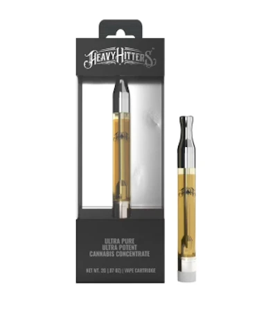 Heavy Hitters - Peach Crescendo -Hybrid- 90.00% THC | Ultra Extract High Purity Oil - 2g Vape Cartridge | Heavy Hitters    -vvv3 front