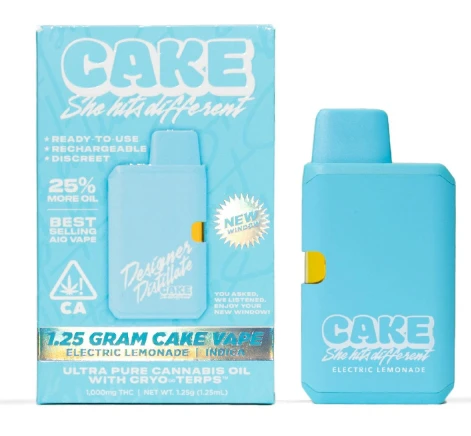 CAKE she hits different - CAKE | Electric Lemonade | AIO1.25 gram Rechargeable Main Image