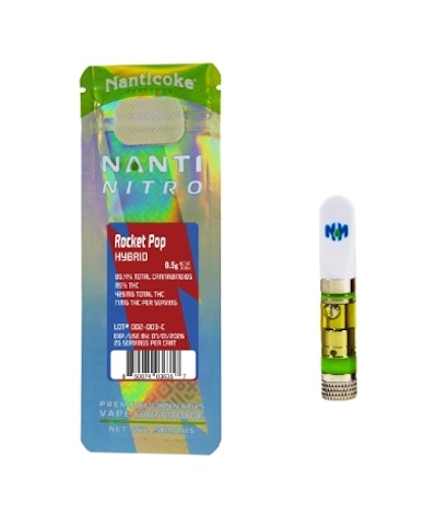 Nanticoke - Rocket Pop -Hybrid- 92.7% THC | .5 Gram Nanti Nitro 510 (Vape Cart) | 98.2% TAC | Nanticoke      -dd11 BACK
