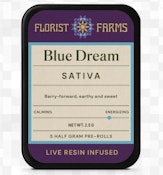 Florist Farms - Blue Dream - Live Resin Infused .5g Preroll - 5pk