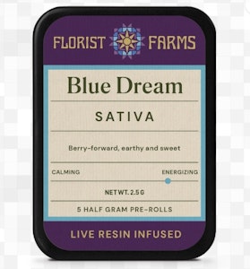 FLORIST FARMS - Florist Farms - Blue Dream - Live Resin Infused .5g Preroll - 5pk