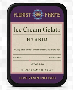 FLORIST FARMS - Florist Farms - Ice Cream Gelato - Live Resin Infused .5g Preroll - 5pk