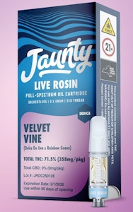 Jaunty - C26 Jaunty Velvet Vine Live Rosin 510 Cart .5g