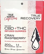 True North-Gummies-1:1 CBD: THC-Cran Rasberry-Hybrid-200mg THC
