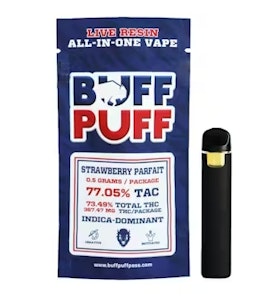 Buff Puff - i29 Buff Puff Strawberry Parfait Live Resin Vape Pen .5g