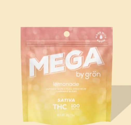 Gron - Lemonade Mega -Sativa- (Gummy) 100mg THC | Grön   -rr12