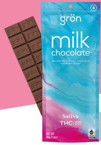 Gron - Milk Chocolate Bar -Sativa- THC 100mg | Grön   -sss10