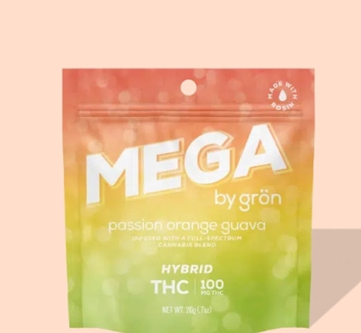 Gron - Passion Orange Guava Mega -Hybrid- (Gummy) 100mg THC | Grön   -qq12