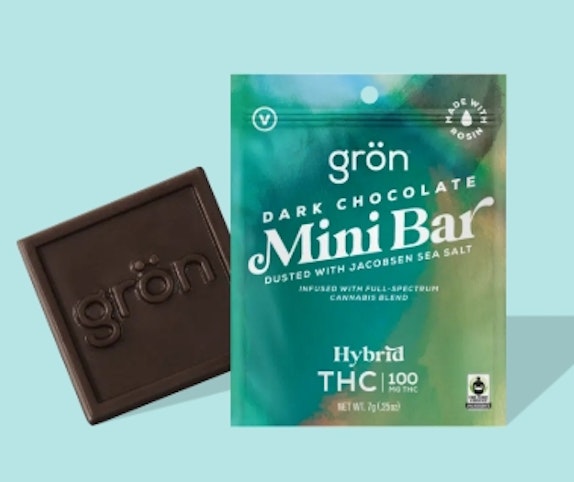 Gron - Dark Chocolate Sea Salt -Hybrid- Chocolate Mini Bar - Indica Hybrid - THC | Grön   -rr11 front
