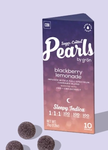 Gron - Blackberry Lemonade Pearls -Indica- 1:1:1 – Sleepy Indica – 100mg CBD/CBN/THC (Gummies) | Grön   -rr9