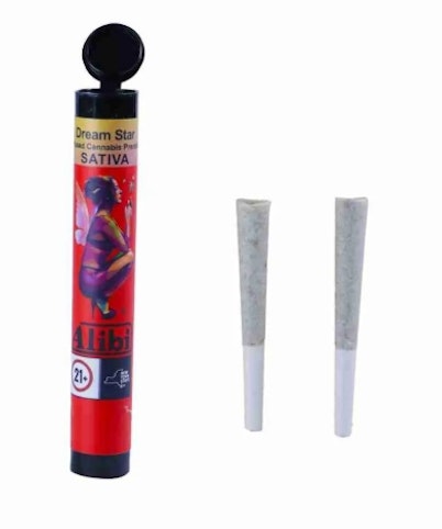 Alibi - Dream Star -Sativa Dominant Hybrid- 62.1% THC | Infused Pre-Roll, 2pk 1g | Alibi      - z7 FRONT