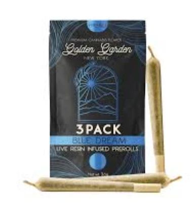 Golden Garden - BLUE DREAM LIVE RESIN INFUSED 3PK PREROLLS - GOLDEN GARDEN - 3.6g Main Image