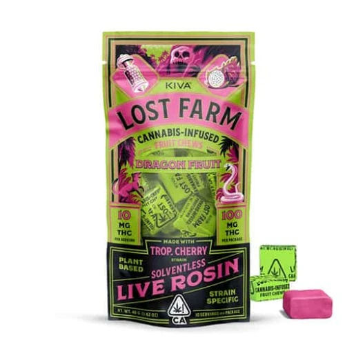 Kiva Confections - Lost Farm| Dragon Fruit Trop. Cherry | Rosin CHEWS 100MG Main Image