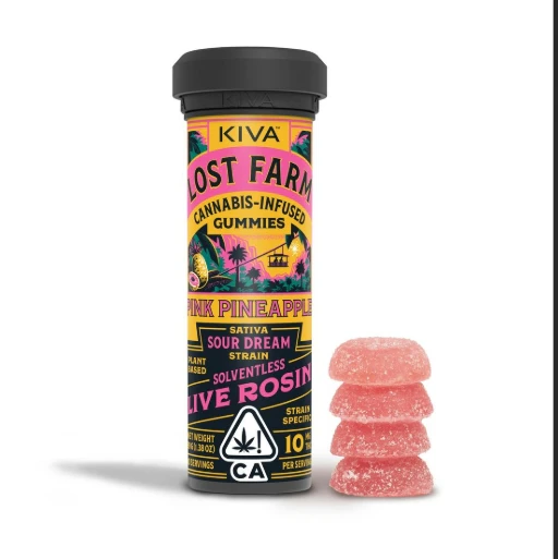 Kiva Confections - Lost Farm | Pink Pineapple Sour Dream | Rosin GUMMIES 100MG Main Image