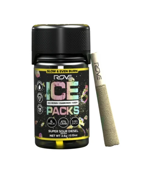 ROVE - Rove | Super Sour Diesel | S | Ice Packs Rosin Diamond Hash Infused - 6pk | 3.6g Main Image