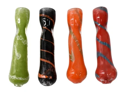 Winona Dispensary - 4" Rolled Over Frit Chillum Hand Pipe Main Image