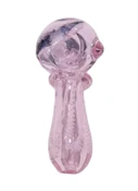 4" Pink Ring Stripe Glass Hand Pipe