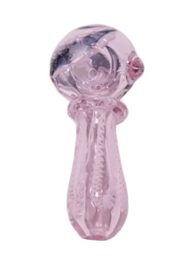 Winona Dispensary - 4" Pink Ring Stripe Glass Hand Pipe Main Image