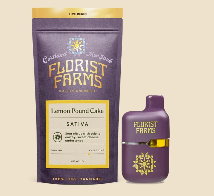 Florist Farms - E13 Florist Farms Lemon Poundcake Live Resin Vape 1g Main Image