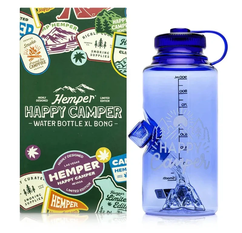 Hemper Glass - 8.6” Hemper Happy Camper water bottle XL Bong Main Image