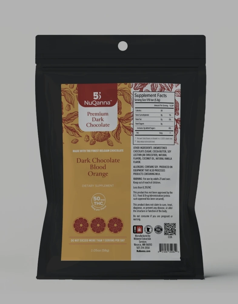 Nuqanna - NuQanna Chocolates - Dark Chocolate Blood Orange 5mg - 10ct Main Image